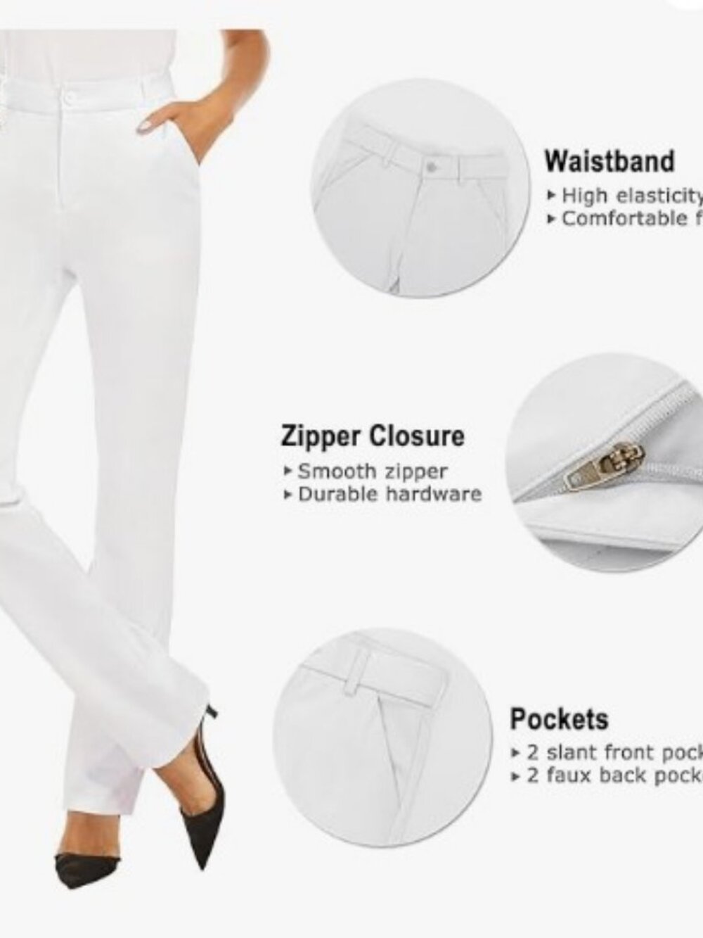 iChosy Women's Stretchy Straight Leg Dress Work Pants Extra Tall - Picture 2 of 7